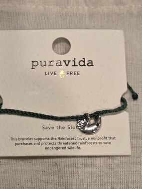 Pura Vida Sloth Green/Silver Bracelet